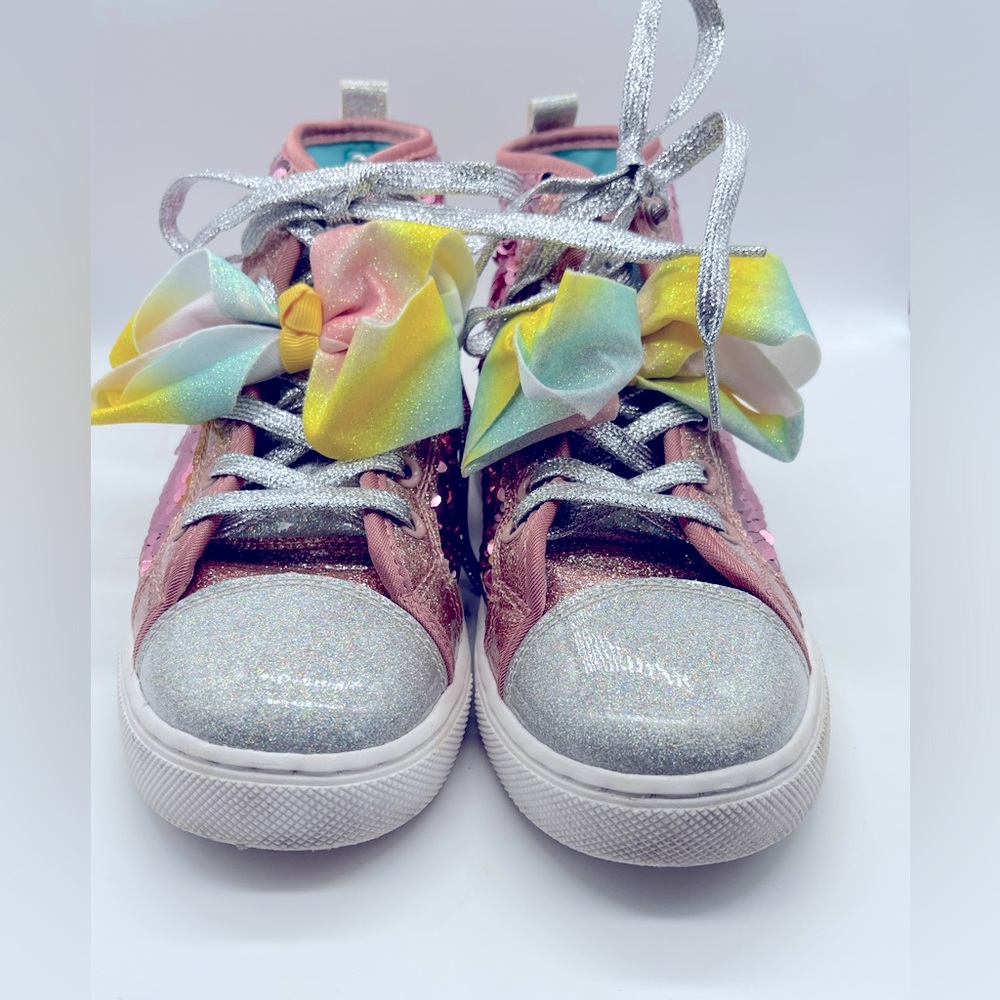 Jojo Siwa kids High top Sequin Sneakers Size 2